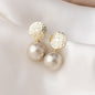 Fashion Champagne Pearl Stud Earrings