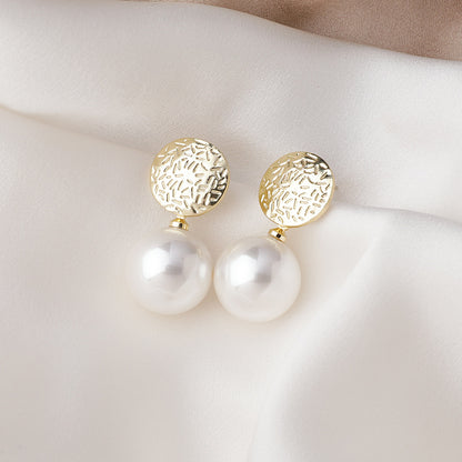 Fashion Champagne Pearl Stud Earrings