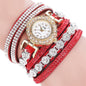 Women Quartz Women PU Leather Rhinestone Watch Bracelet Watches