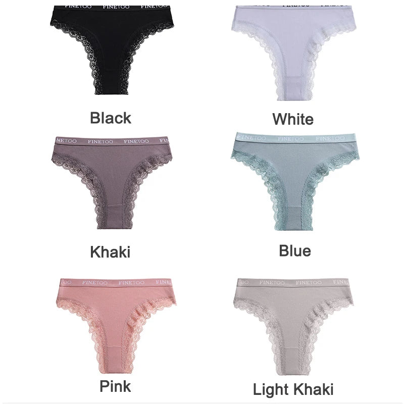 Women Cotton Panties  Sexy Hollow Out Lace Briefs
