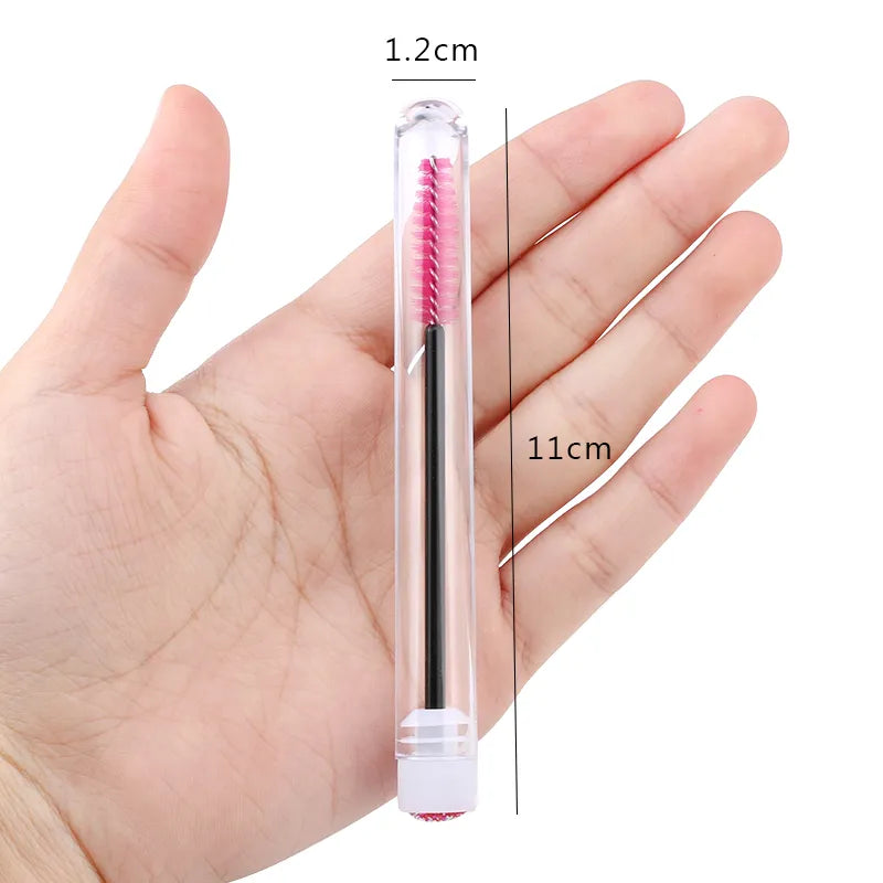 10pcs Pink Eyelashes Brushes Reusable Eyebrow Brush