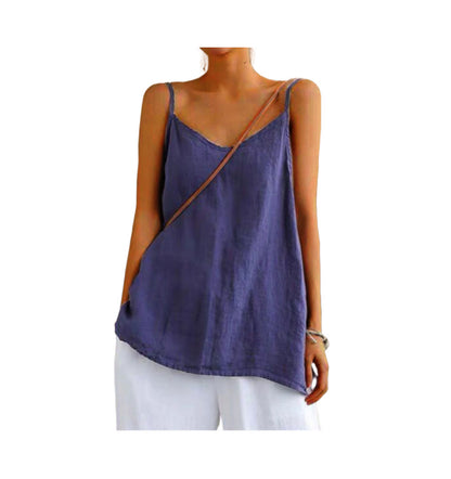 Cotton Linen Sleeveless Vest Women's Summer