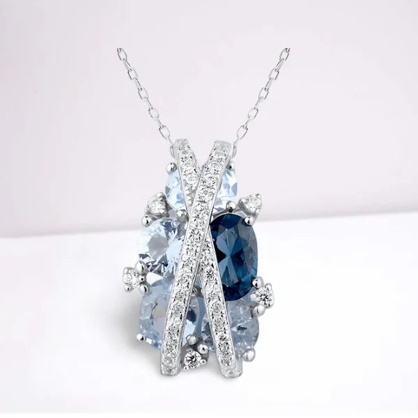 Luxury Designer Sapphire Crystal Jewelry Set