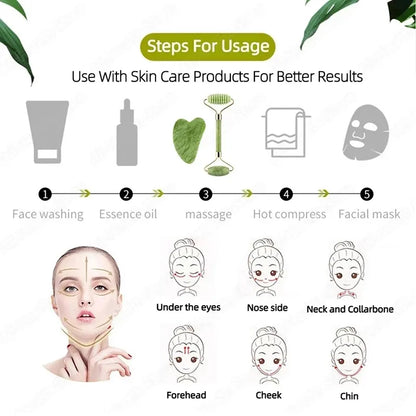 Gua Sha Face Massager Roller Jade Store Scraper