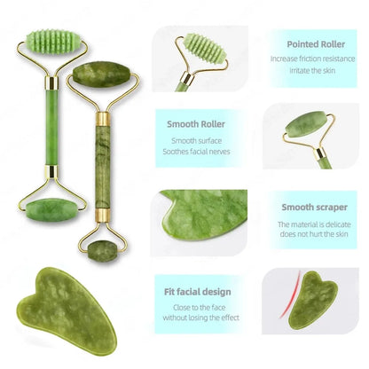 Gua Sha Face Massager Roller Jade Store Scraper