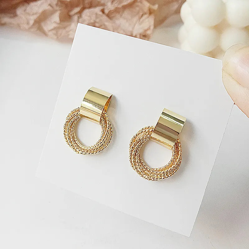 Gold Color Multiple Small Earrings