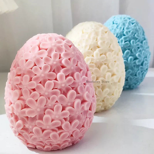 Carving Flower Egg Silicone Candle