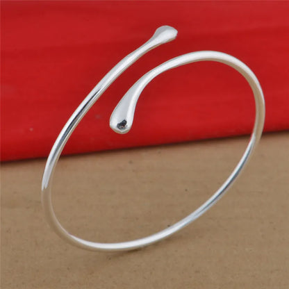 Silver Needle Earrings Ring Bracelet Set