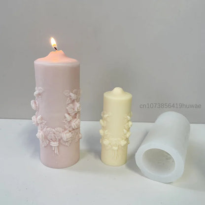 Rose Flower Bouquet Scented Candle Silicone