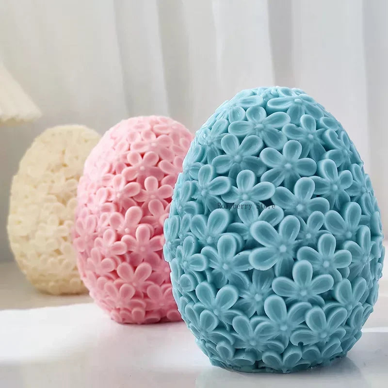 Carving Flower Egg Silicone Candle