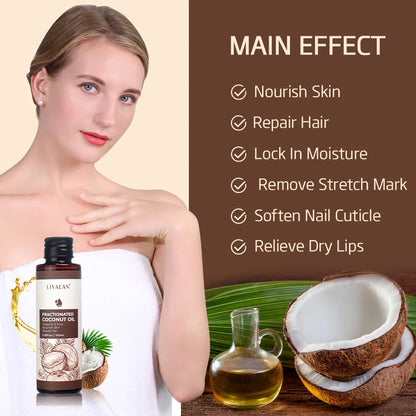 100ml Fractionated Coconut Nourish Skin Repair Hair Organic Pure Carrier Oil