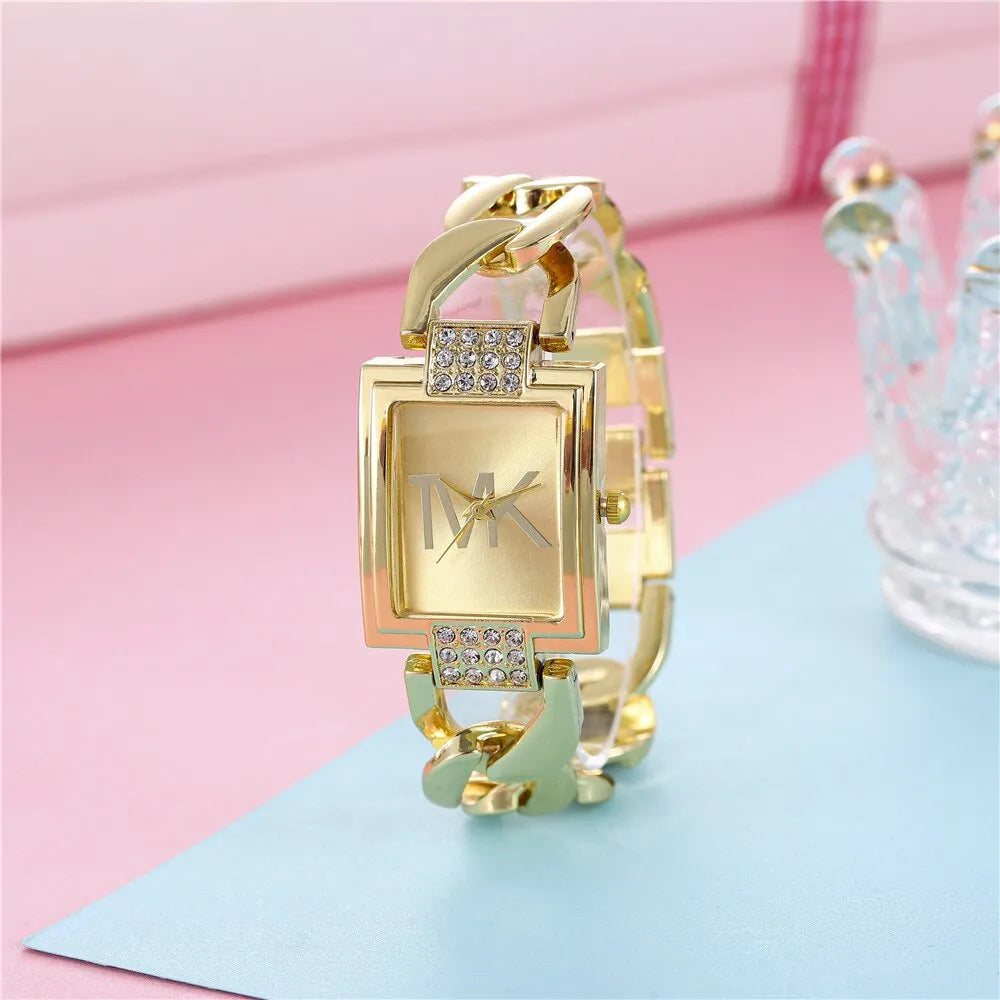 New Arrival Women Watch Gold Black Fashion Casual Stainless Steel Ladies Watch