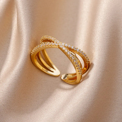 Fashion Gold Color Stainless Steel Rings For Women