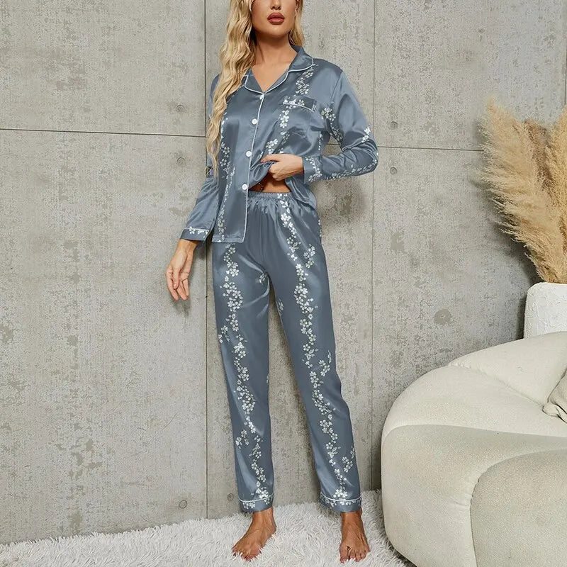 Pajamas Set Long Sleeve Sleepwear Women