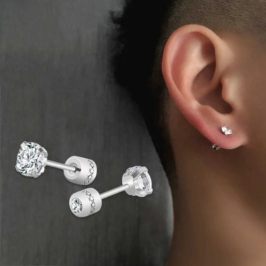 Stainless steel Crystal Zircon Ear Studs