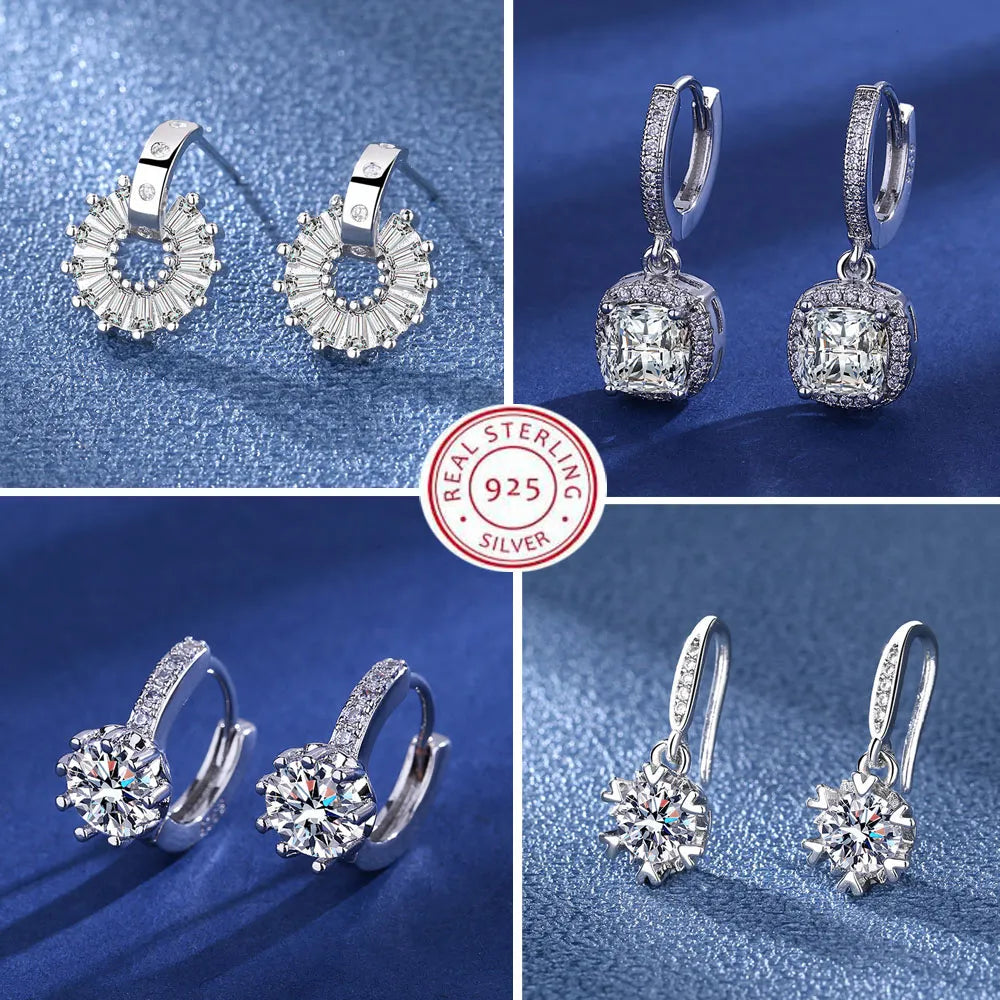 Cute Tiny Clear Crystal Earrings