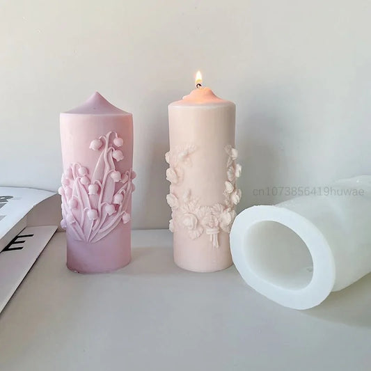 Rose Flower Bouquet Scented Candle Silicone