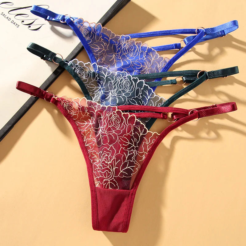 Sexy Lace Thong Women G Strings WC Adjustable Panties / Lingerie