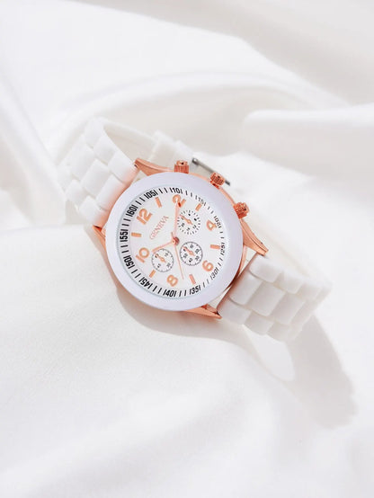 Luxury Brand Women's Watch with Silicone Strap