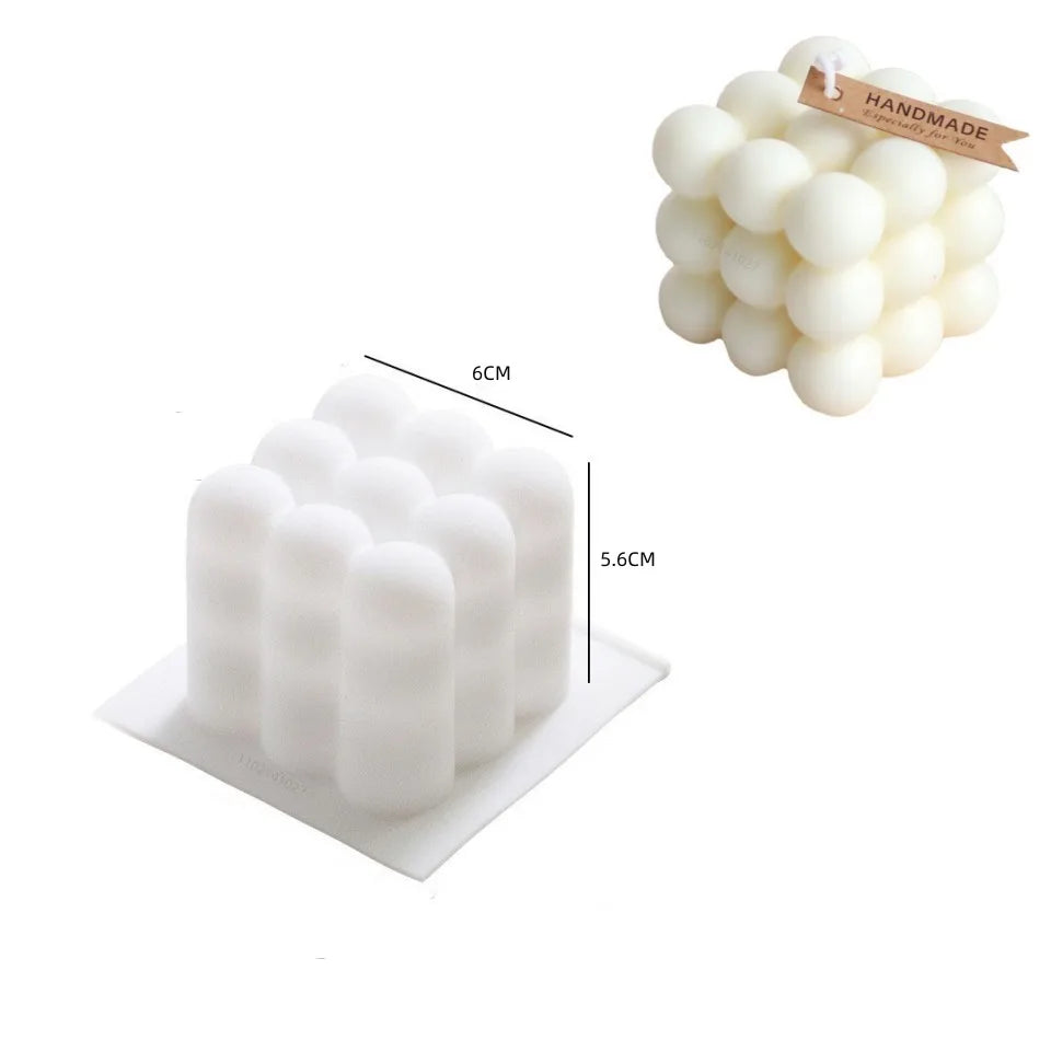 3D Bubble Cube Candle