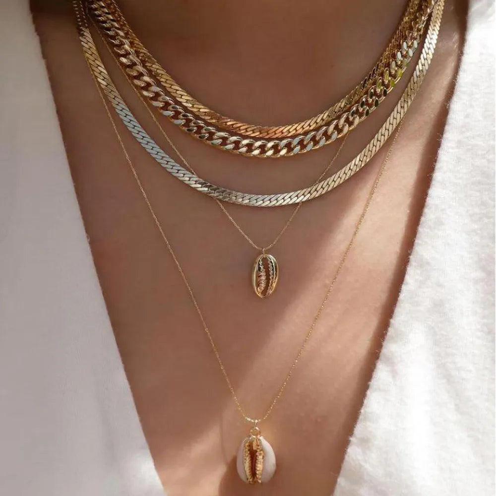 Gold Color Multiple Styles Necklace