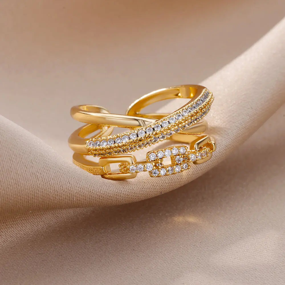 Fashion Gold Color Stainless Steel Rings For Women