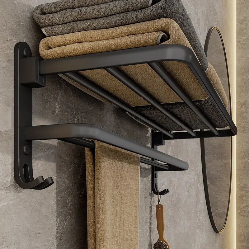 Matte Black Towel Shelf