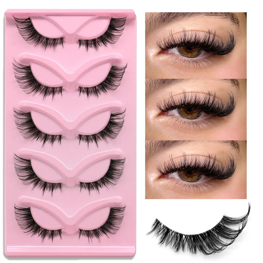 5 pairs Cat Eye Lashes Faux Mink