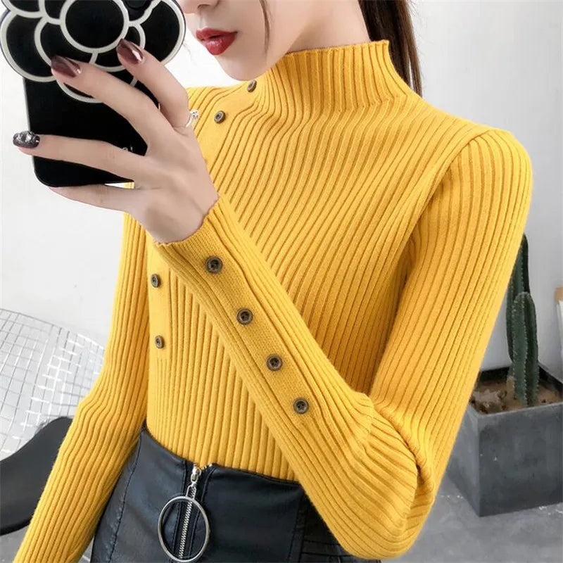 Women Cotton Pullover Sleeve Sweaters