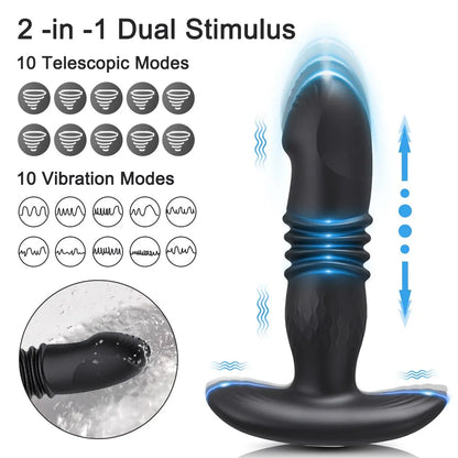 Telescopic Vibrating Butt Plug Anal APP Vibrator Wireless Remote Sex Toys