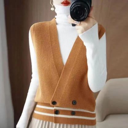 Knitted Cardigan Vest  Spring and Autumn