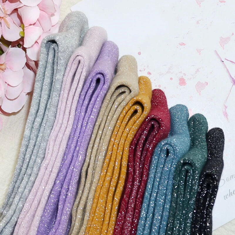 Korean fashion gold and silver knitted women's socks
