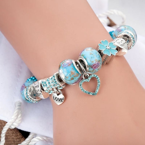 Crystal Enamel Beads Charm Beads Bracelet